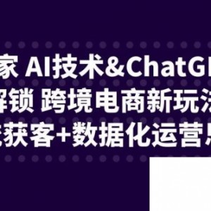 独家 AI 技术 ChatGPT 解锁跨境电商新玩法：引流获客 + 数据化运营思维