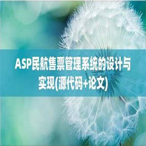 ASP民航售票管理系统的设计与实现(源代码+论文)