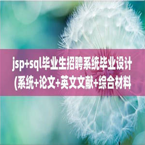 jsp+sql毕业生招聘系统毕业设计(系统+论文+英文文献+综合材料)