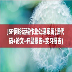 JSP网络远程作业处理系统(源代码+论文+开题报告+实习报告)