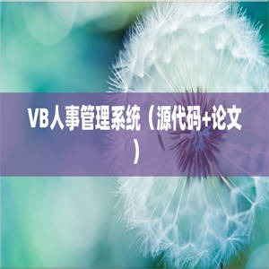 VB人事管理系统（源代码+论文）
