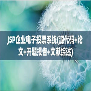 JSP企业电子投票系统(源代码+论文+开题报告+文献综述)