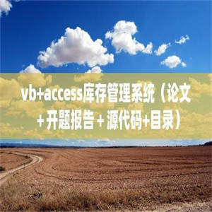 vb+access库存管理系统（论文＋开题报告＋源代码+目录）