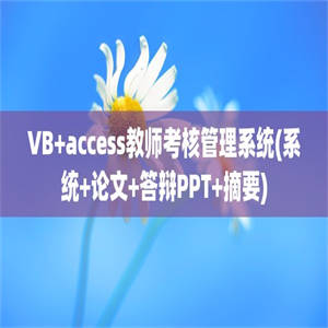 VB+access教师考核管理系统(系统+论文+答辩PPT+摘要)