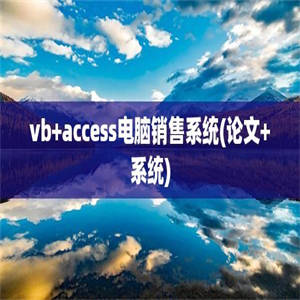 vb+access电脑销售系统(论文+系统)