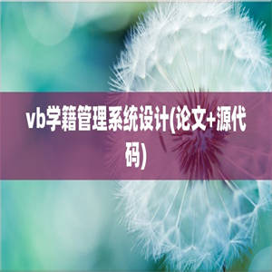 vb学籍管理系统设计(论文+源代码)
