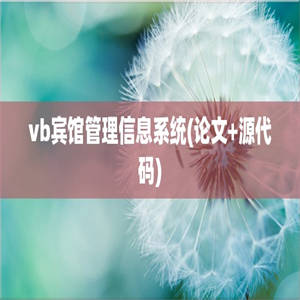 vb宾馆管理信息系统(论文+源代码)