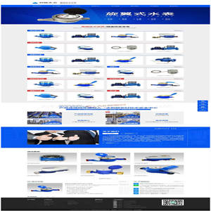 (自适应手机版)响应式营销型智能水表类网站源码 html5蓝色智能水表网站pbootcms模板