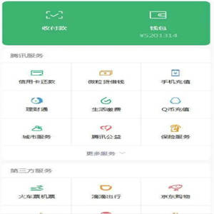 H5高仿WX钱包页网站模板
