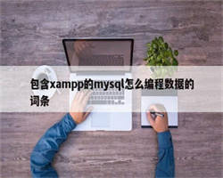 包含xampp的mysql怎么编程数据的词条