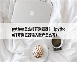 python怎么打开浏览器？（python打开浏览器输入账户怎么写）