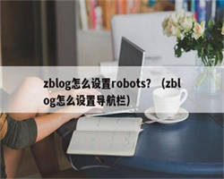 zblog怎么设置robots？（zblog怎么设置导航栏）